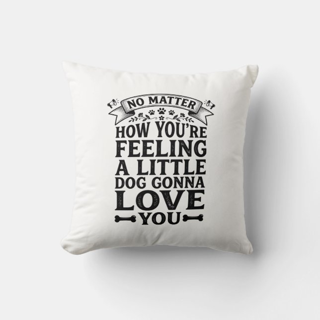 Coussin Petit Chien Amour Vous Conception de Typographie V (Recto)