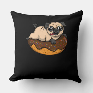 Coussin Petit chien Carlin Donut Lover animal