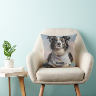 Coussin Petit chien dans un T-shirt "Namaste" sur un Yoga 