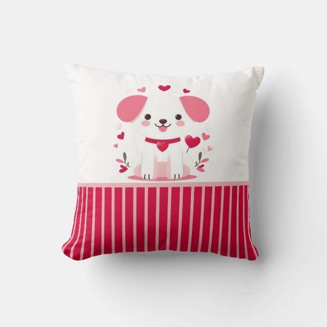 Coussin Petit chiot de la Saint-Valentin (Recto)