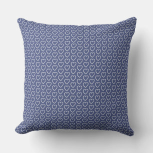 Coussin Petit coeur blanc sur bleu foncé