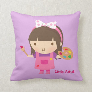 Coussin Petit décor mignon de pièce de filles de peintre