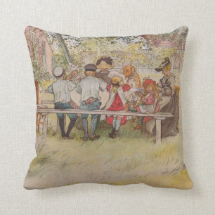 Coussin Petit déjeuner de Carl Larsson sous le grand