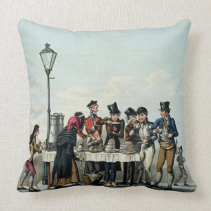 Coussin Petit déjeuner de rue gravé par G.Hunt, 1825