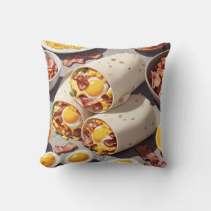 Coussin Petit déjeuner roulé au bacon, œuf et fromage