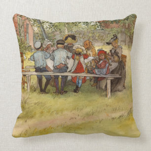 Coussin Petit déjeuner sous le Big Birch, 1895 par Larsson