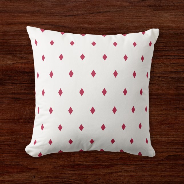 Coussin Petit diamant magenta Motif géométrique Blanc (Créateur téléchargé)