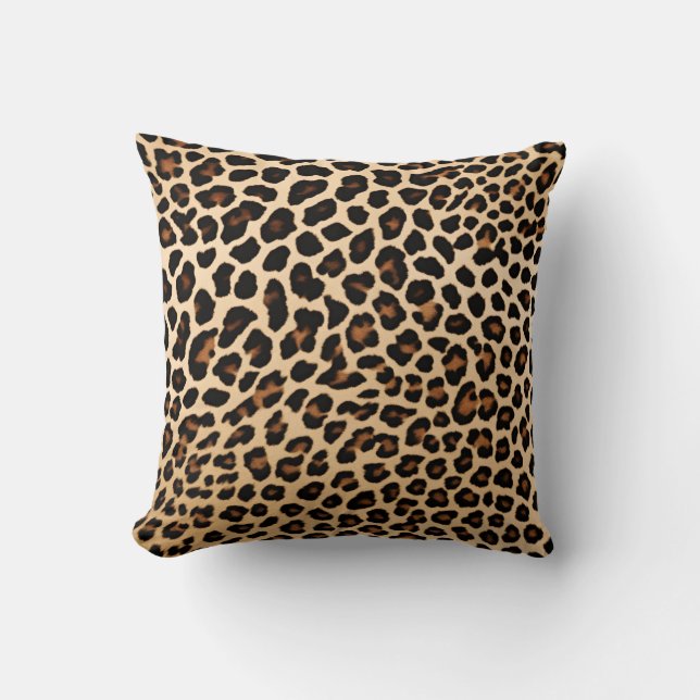 Coussin Petit Empreinte de léopard classique (Recto)