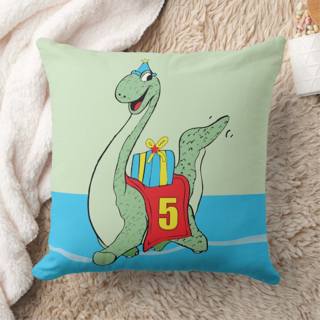 Coussin Petit garçon, 5e anniversaire Dinosaur (Couverture)