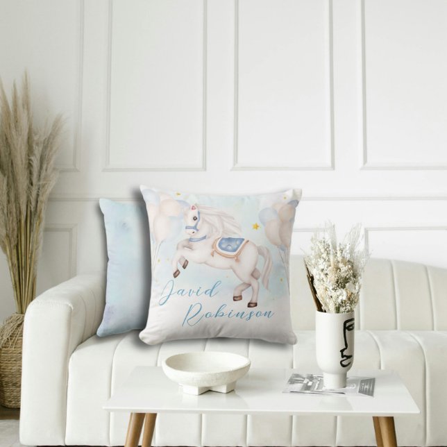 Coussin Petit garçon de Fairytale Pony Blue ballons étoile (Créateur téléchargé)