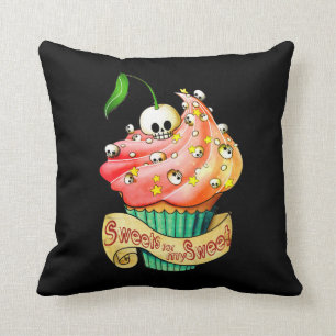 Coussin Petit gâteau doux et mortel de crâne