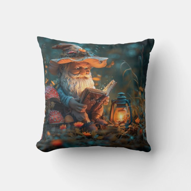 Coussin Petit gnome lisant un livre (Recto)