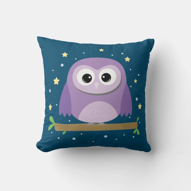 Coussin Petit hibou la nuit  (Recto)