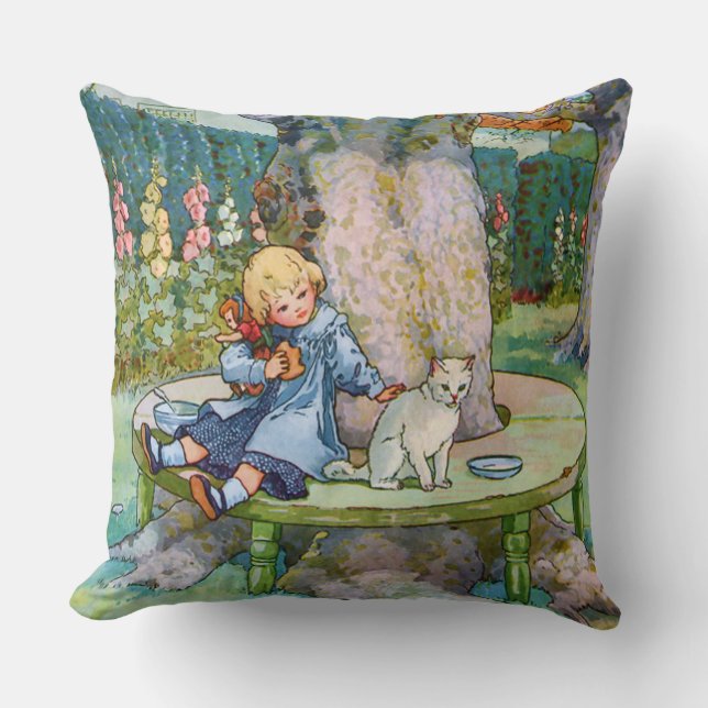 Coussin Petit Kitty et enfant d'oie de mère (Recto)