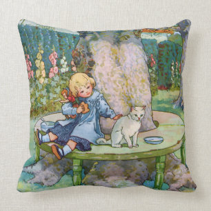 Coussin Petit Kitty et enfant d'oie de mère