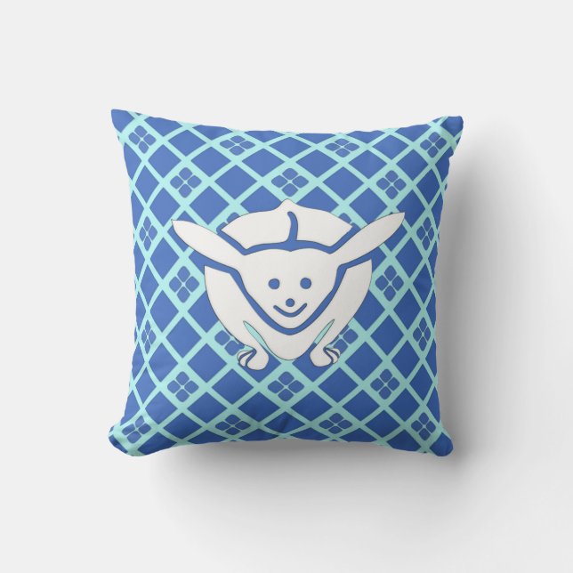 Coussin Petit lapin japonais, bleu (Recto)