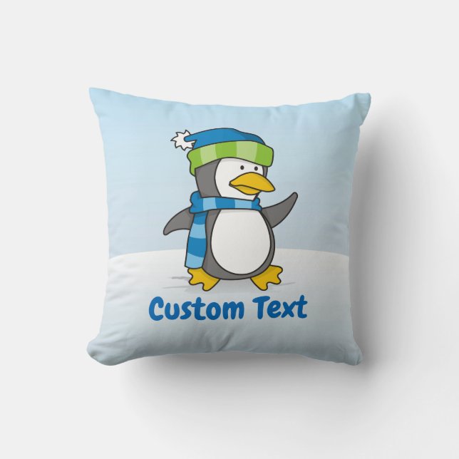 Coussin Petit manchot marchant sur la neige (Recto)
