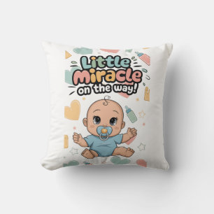 Coussin Petit miracle sur le chemin. Nouveau bébé qui arri