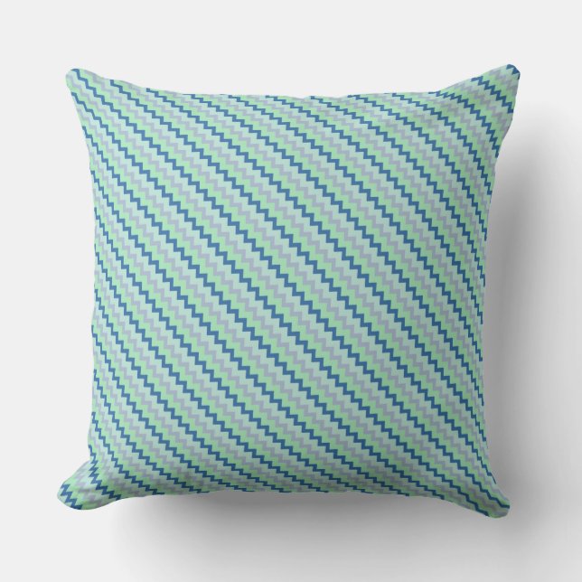 Coussin Petit motif chevron dans les couleurs bleu vert (Recto)