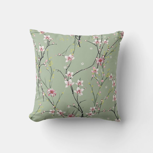 Coussin petit motif de fleurs rouge et jaune sur dossier v (Recto)