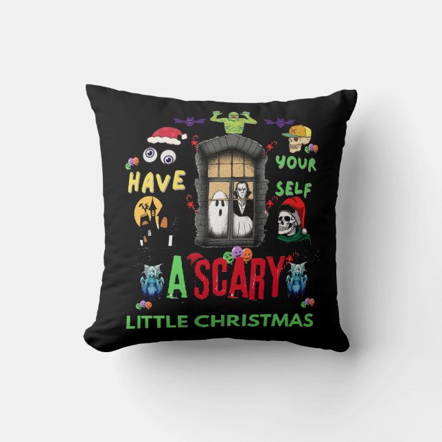 Coussin Petit Noël Horreur Fêtes Design   (Recto)