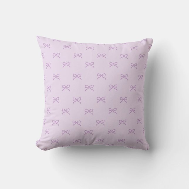 Coussin Petit Nœud Violet Féminin Pastel & Coquette  (Recto)
