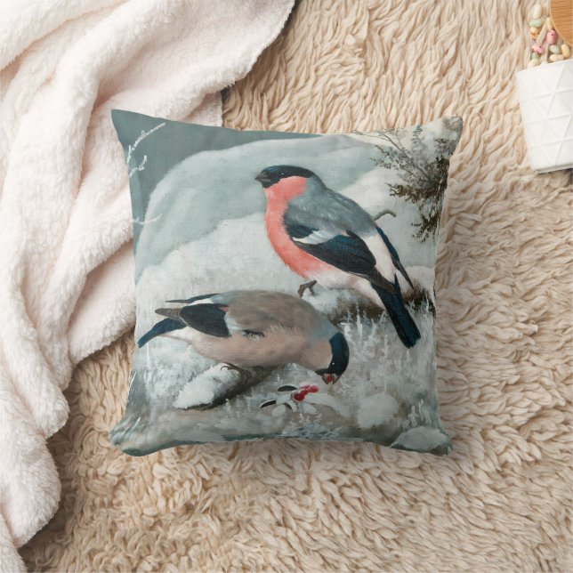 Coussin Petit oiseau mignon - Bullfinch, Art (Couverture)