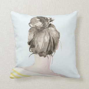 Coussin Petit pain Brown de noeud de dessus de cheveux