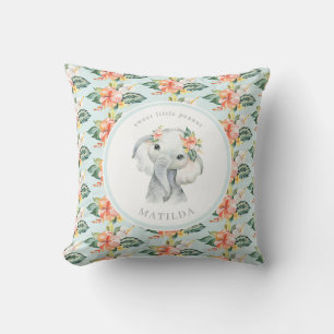 Coussin Petit petit petit cacahuète bébé fleuri d'éléphant