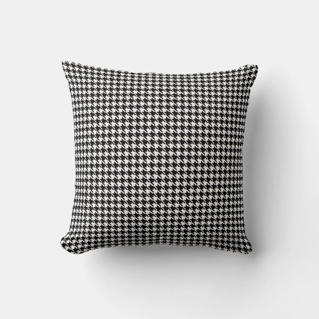 Coussin Petit pied-de-poule blanc noir Checkered (Recto)