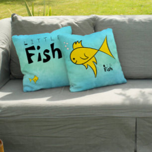 Coussin Petit Poisson Gros Poisson Drôle
