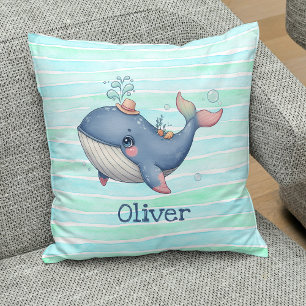 Coussin Petite baleine mignonne et irrégulière