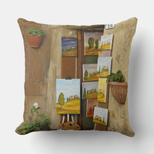 Coussin Petite boutique avec des oeuvres d'art à vendre su