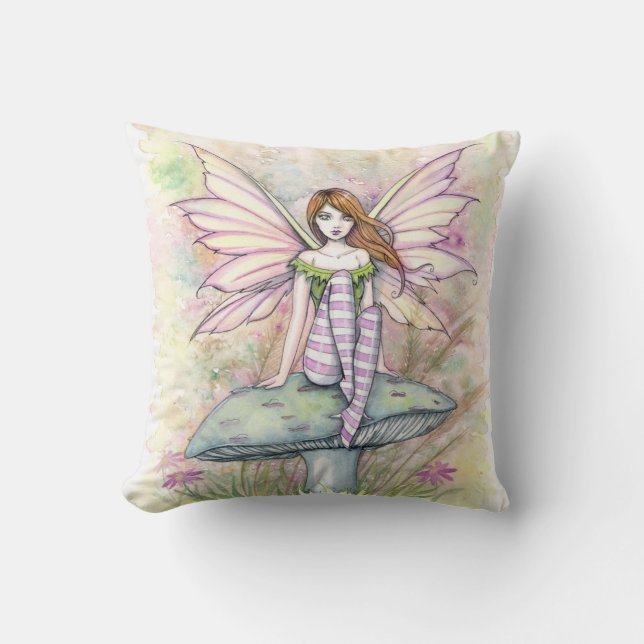 Coussin Petite Fée de Printemps par Molly Harrison (Recto)