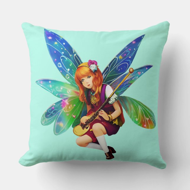 Coussin Petite Fée Jouant d'un Instrument (Recto)