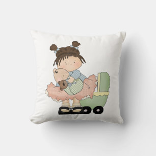 Coussin Petite fille mignonne / Buggy et poupée