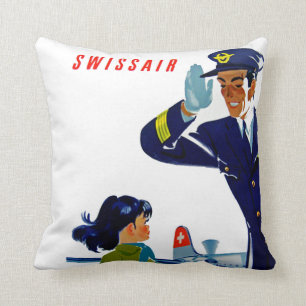 Coussin Petite fille Swissair