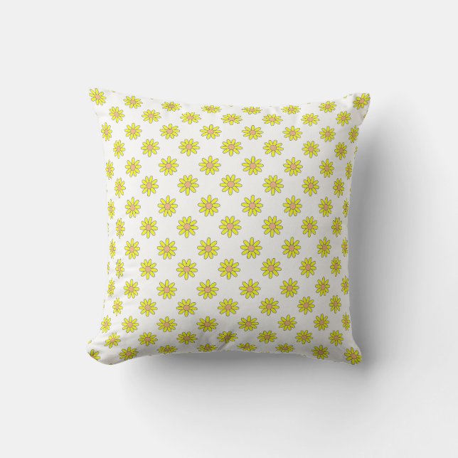 Coussin Petite Fleur Jaune Motif Floral (Recto)