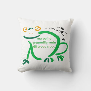 Coussin petite grenouille verte