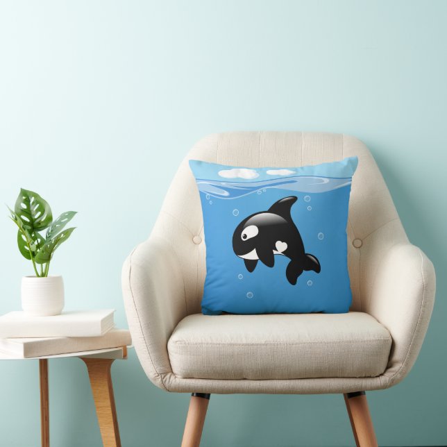 Coussin Petite Orca baleine dans l'océan (Chaise)