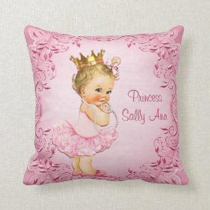 Coussin Petite princesse personnalisée Ballerina Pink