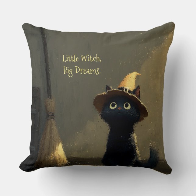 Coussin Petite Sorcière, Grands Rêves (Recto)
