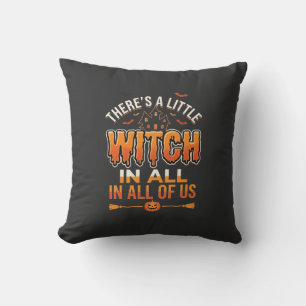 Coussin Petite sorcière Halloween Sorcière Typographie Des
