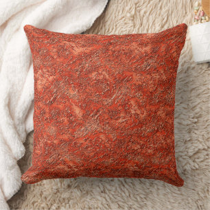 Coussin Petite texture de sillon sur le rouge cardinal au