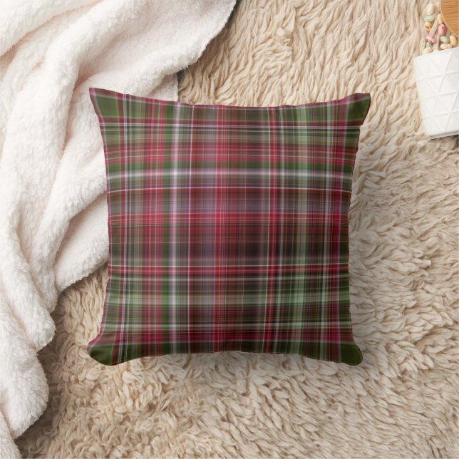 Coussin Petites Baies Rouges Carreaux Rouges et Verts (Couverture)