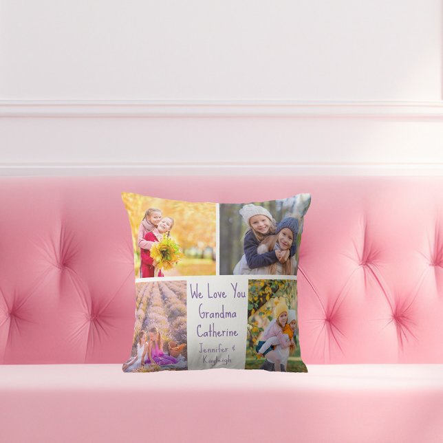 Coussin Petites filles mignonnes Photos personnalisées gra (Créateur téléchargé)