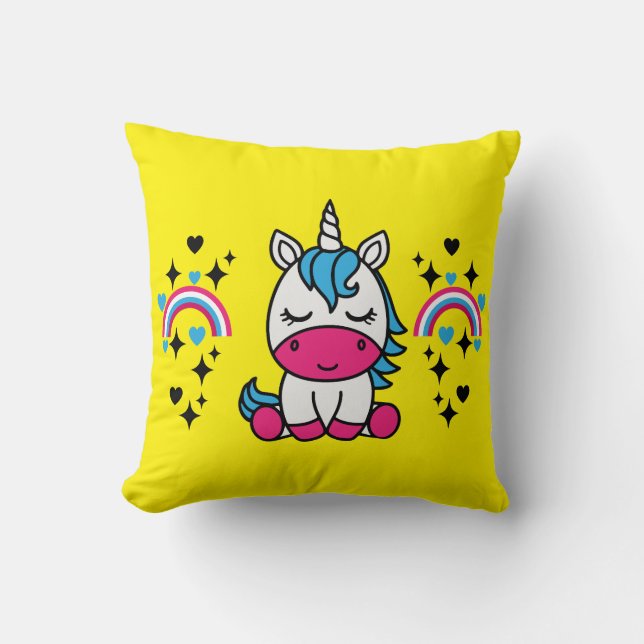Coussin Petites filles Unicorn Pony (Recto)
