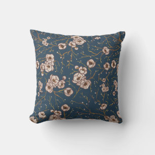 Coussin Petites fleurs bleu clair motif