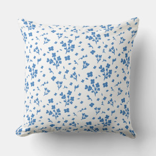 Coussin Petites Fleurs Bleues - Élégance et Douceur