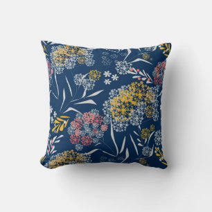 Coussin Petites fleurs mignonnes bleu marine vi